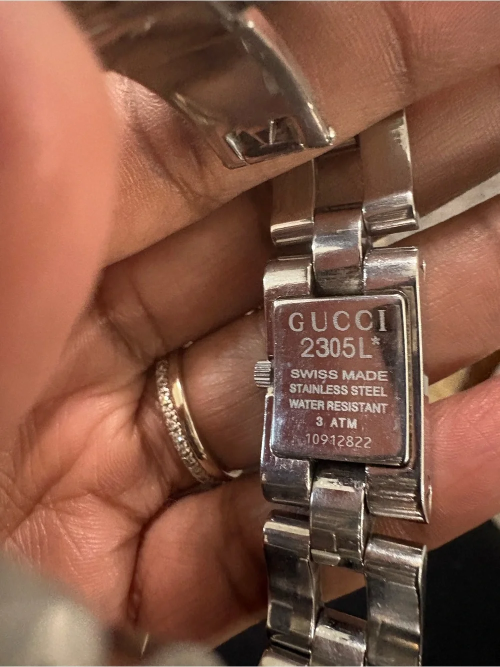 Gucci Silver Link Bracelet Watch with Square Dial